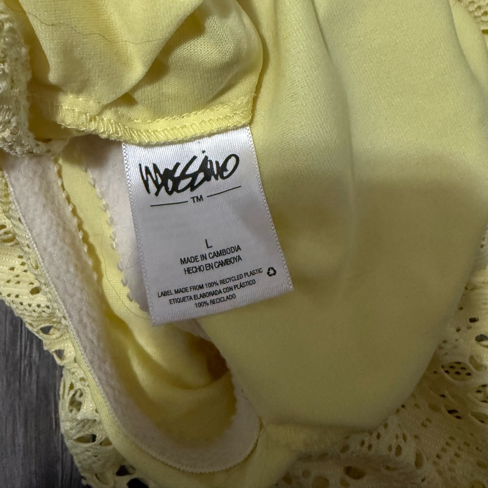 Yellow Lace Halter Two Piece Swimwear Set - Picture 5 of 5